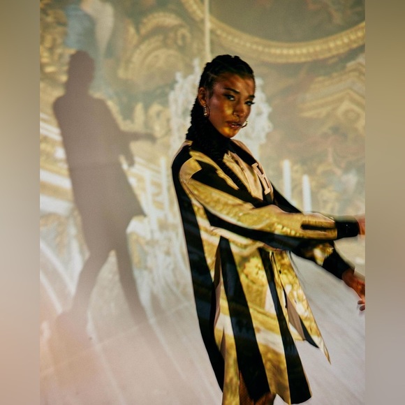 Honor the Gift Casual Silky Long Sleeve Women Dress Shirt in Black Cream NEW - Picture 2 of 9